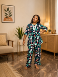 Dreamy Nights Kids Cotton Night Suit Set – Navy Blue Print