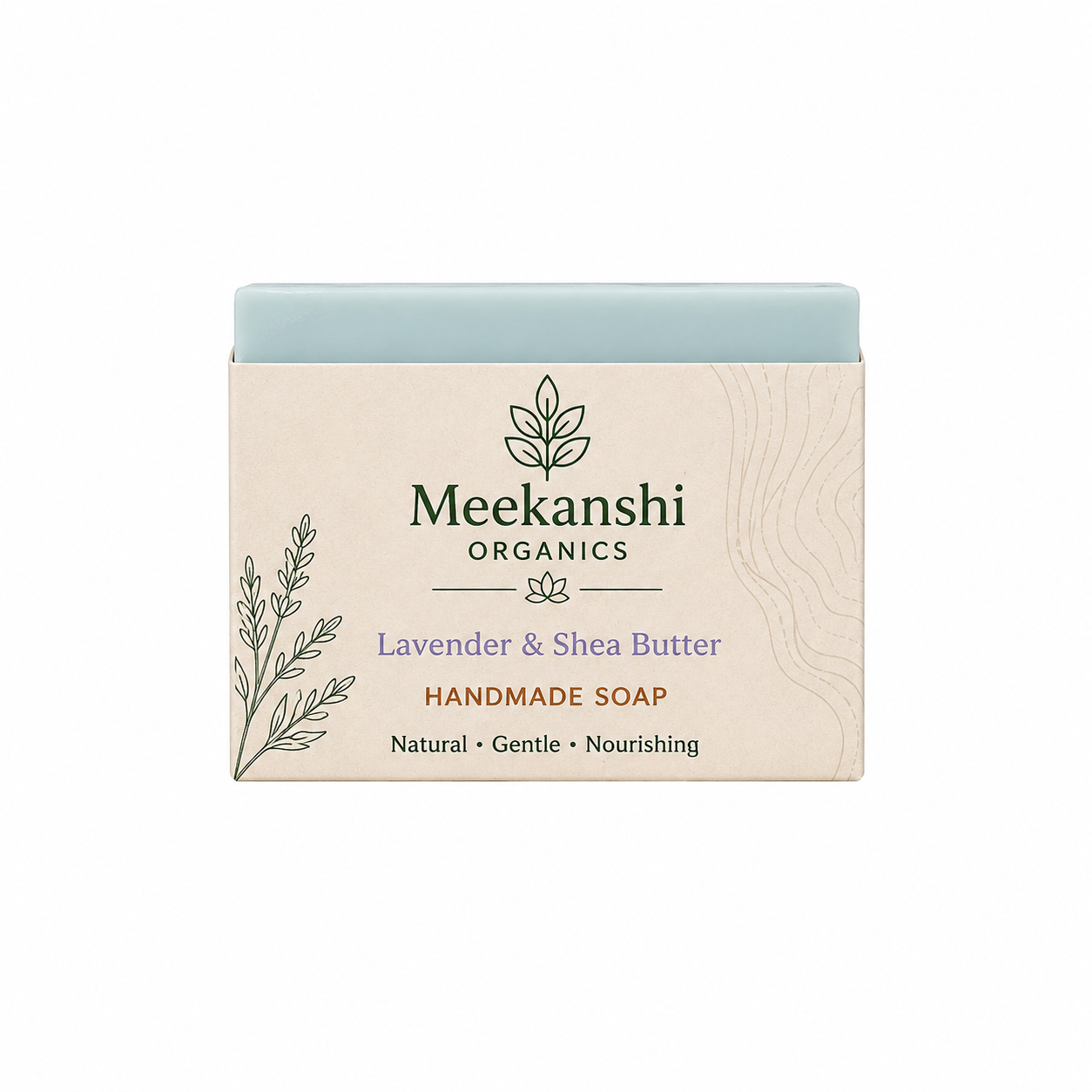 Meekanshi Organics Lavender & Shea Butter Handmade Soap | Deep Moisturizing & Nourishing Bath Bar