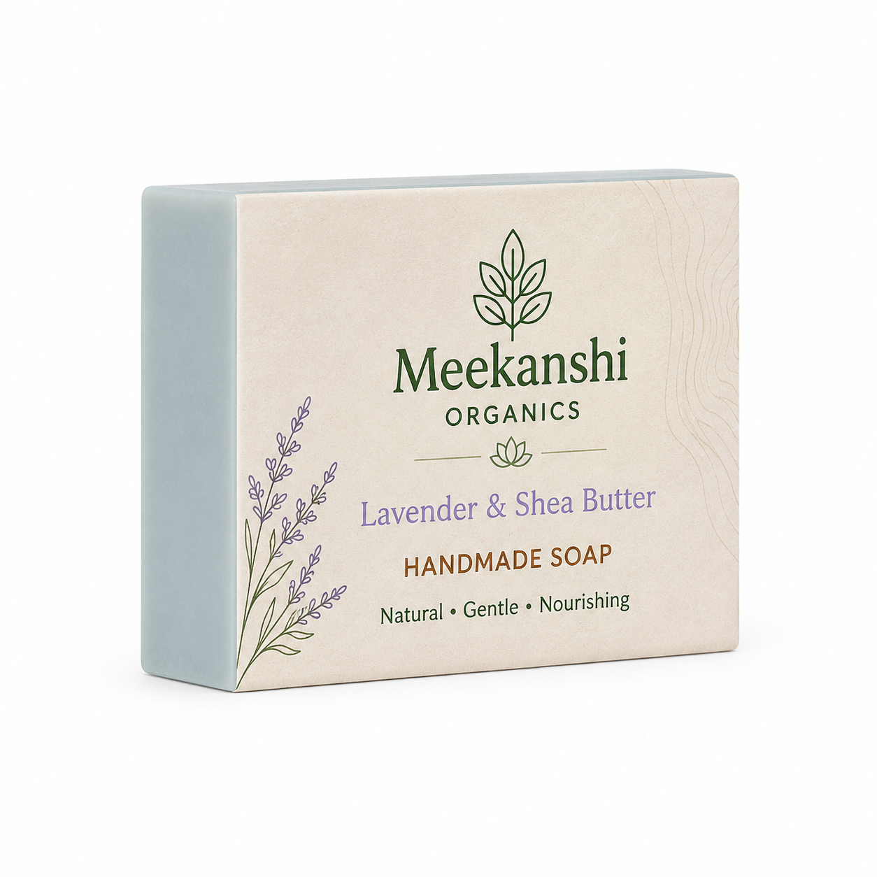 Meekanshi Organics Lavender & Shea Butter Handmade Soap | Deep Moisturizing & Nourishing Bath Bar