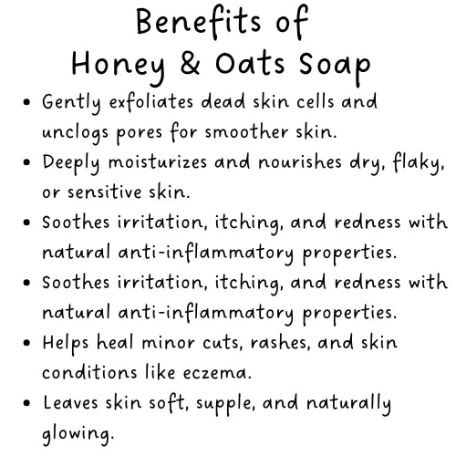Meekanshi Organics Honey & Oatmeal Handmade Soap | Gentle Exfoliating & Moisturizing Bath Bar